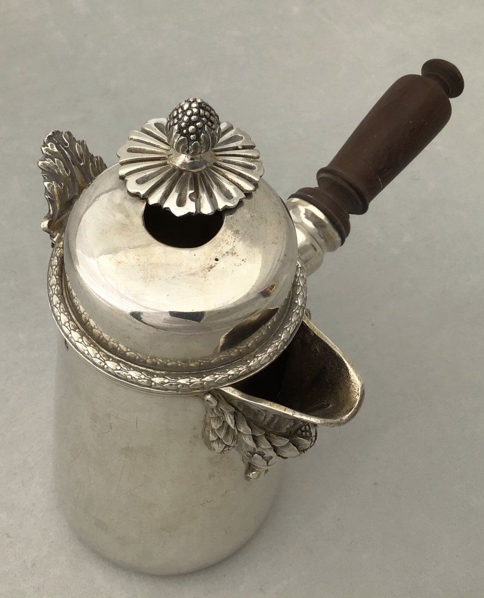 Sterling Silver Chocolat Pot, Louis Seize Style, France Late Nineteenth Century-photo-1