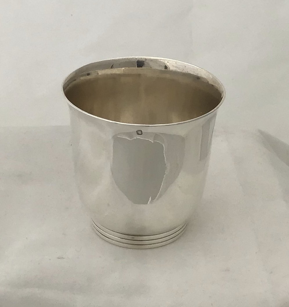 Beaker  In Art Deco Silver, Puiforcat, Paris Around 1925, Goblet-photo-2