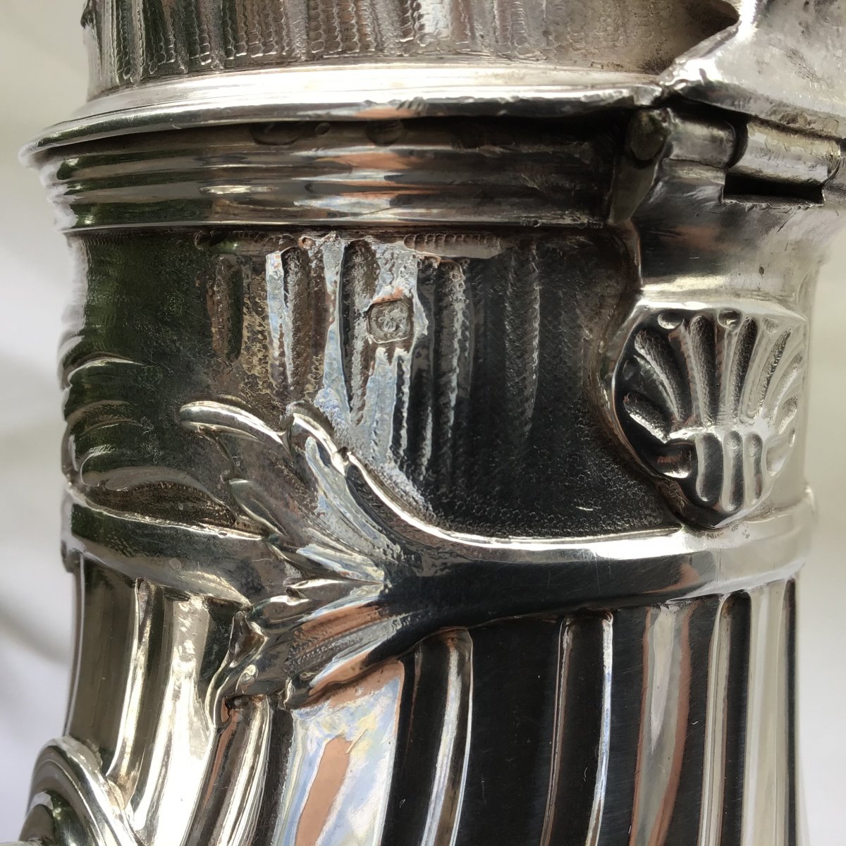 Louis XV Coffee Pot In Silver, France Around 1880, Chocolatière?-photo-4