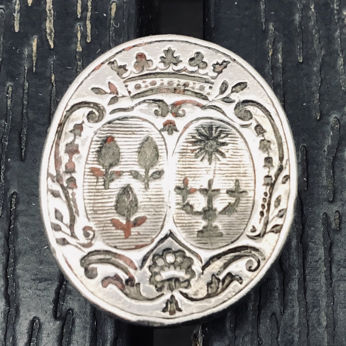 Armorial Stamp In Silver, Paris XVIIIth Century, Heraldry