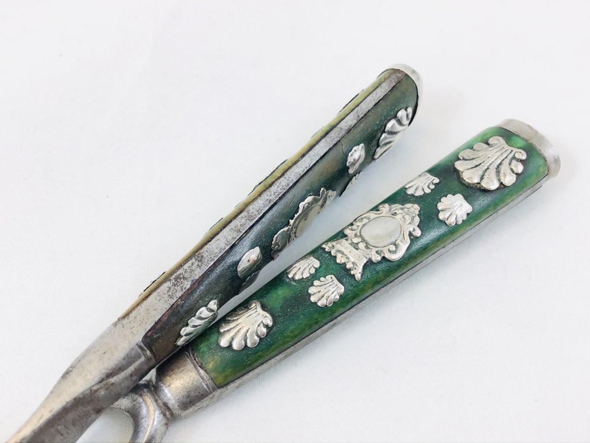 Couvert De Voyage, Italie Vers 1650-1700, Argent,ivoire Et Acier-photo-4