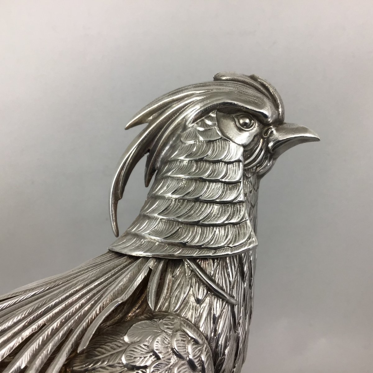 Pheasant In Sterling Silver, Spain Around 1960, Silver 916 \\%,-photo-8