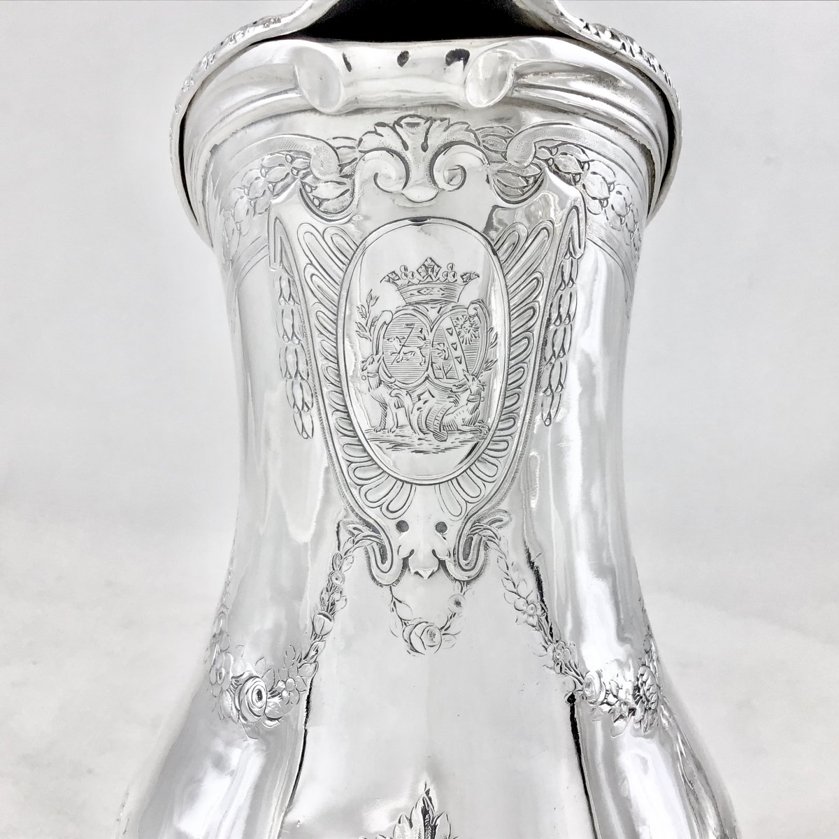 Ewer And Its Basin Louis Seize, Paris 1781, Vancombert Joseph Théodore, Sterling Silver-photo-3
