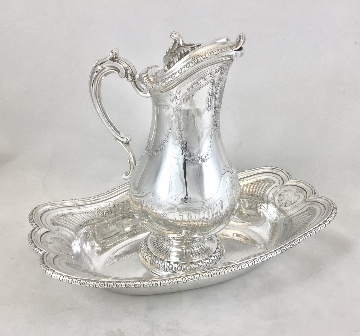 Ewer And Its Basin Louis Seize, Paris 1781, Vancombert Joseph Théodore, Sterling Silver