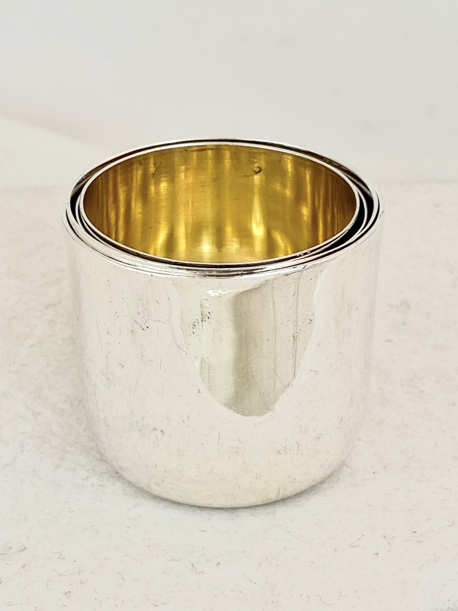4 Nestable Curons In Sterling Silver, Mexico 1960s