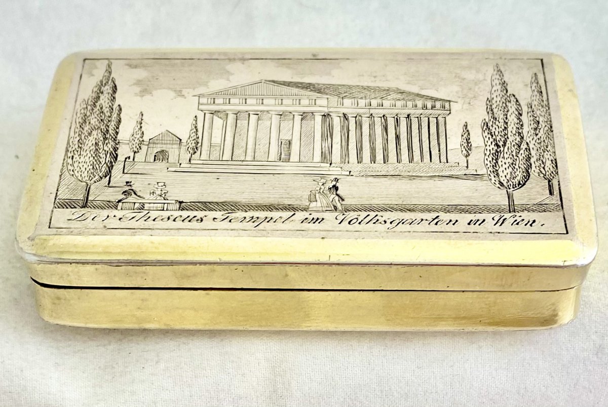 Snuff Box, Vienna 1819, Sterling Silver, Theseustempel Im Volksgarten-photo-1