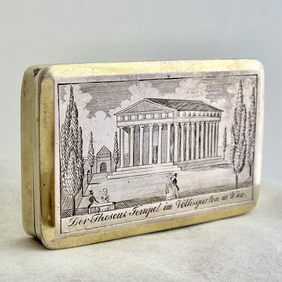 Snuff Box, Vienna 1819, Sterling Silver, Theseustempel Im Volksgarten-photo-5