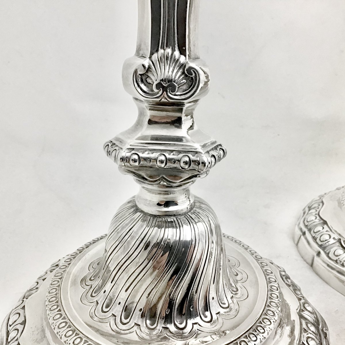 Louis XV Candlesticks J.-f. Balzac, Paris 1756, Sterling Silver-photo-3