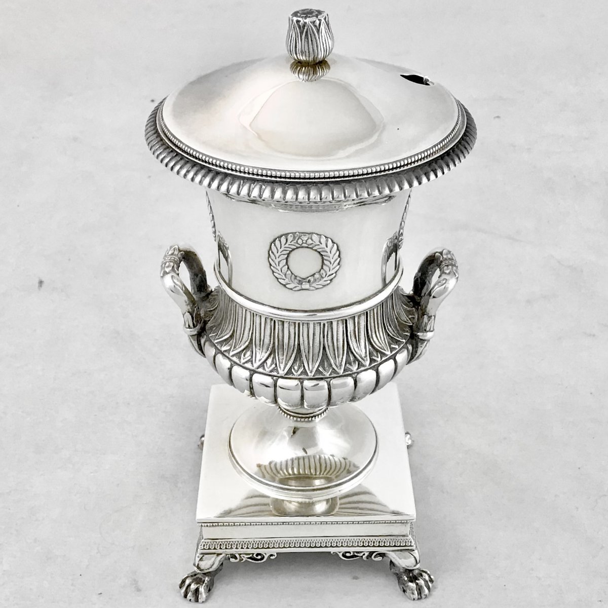 Mustard Maker Empire, J.-b.-c. Odiot, Paris 1809-1819, Sterling Silver And Vermeil-photo-2