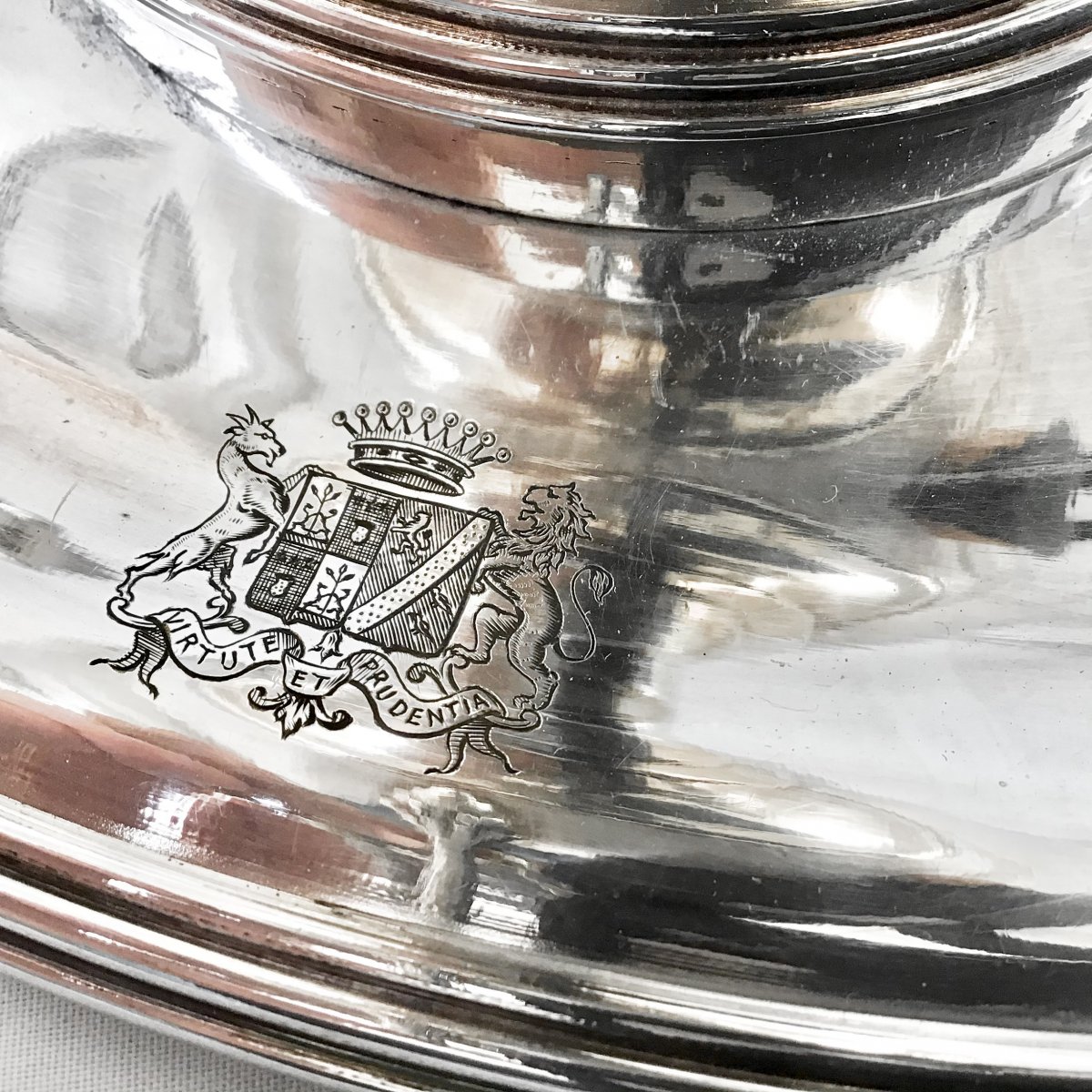 Pair Of Christofle Sauce Boats,  Arms Of Count De Meeûs d'Argenteuil, Paris Around 1890-photo-4
