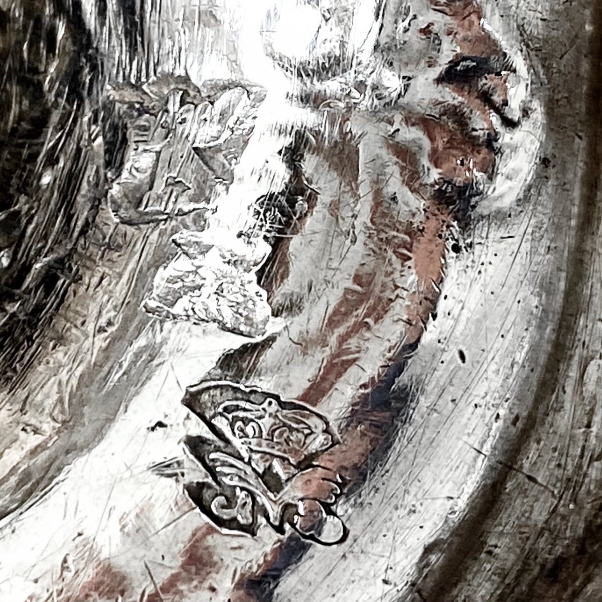 Pair Of Régence  Candlesticks , Paris 1717, Chiseled Sterling Silver-photo-4