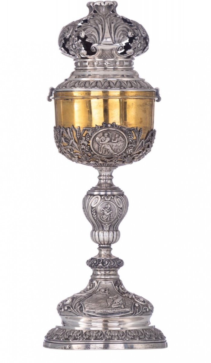 Ciborium, Silver , Belgium Around. 1830-1850