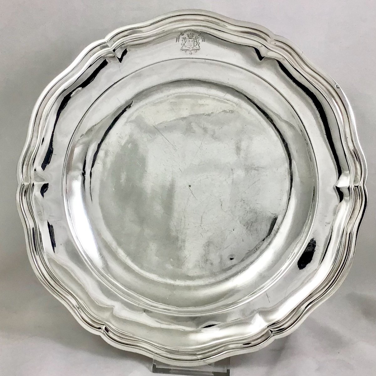 Marquis De Chaponay, Paris 1780, Serving Dish In Sterling Silver-photo-3