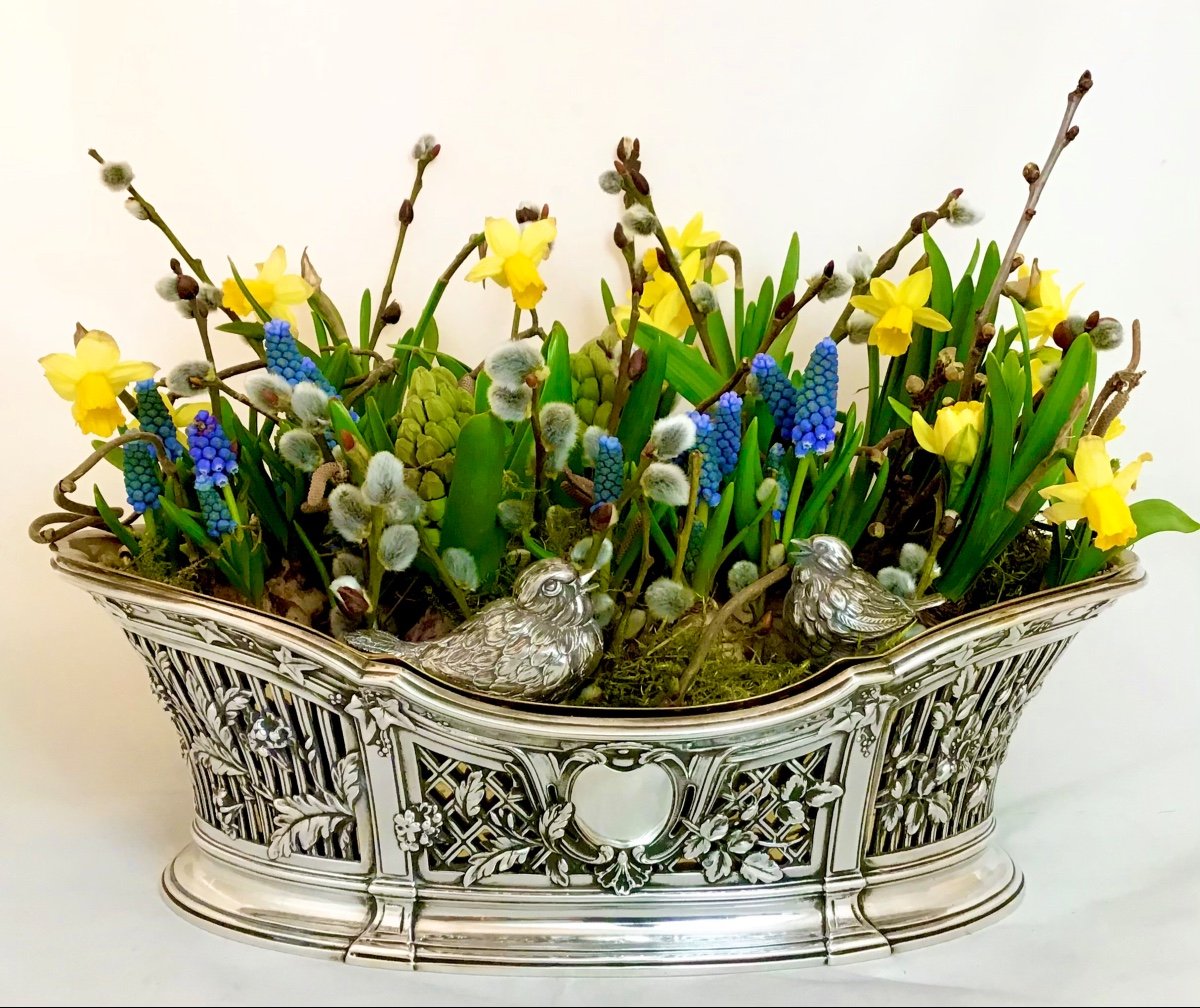 Paire De Jardinières Louis XVI, Argent Massif, France Vers 1890-1910-photo-4