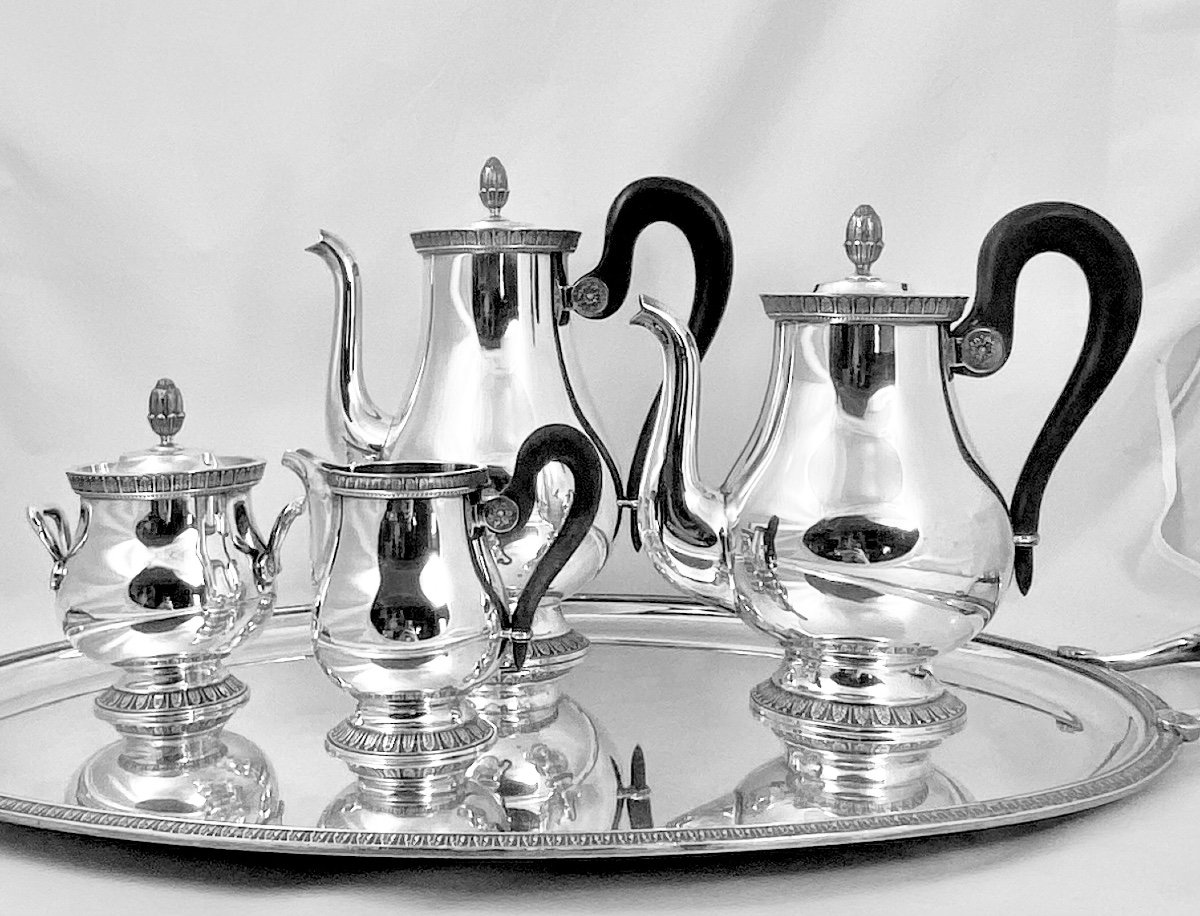 Coffee Set On Tray, Malmaison, Christofle-photo-5