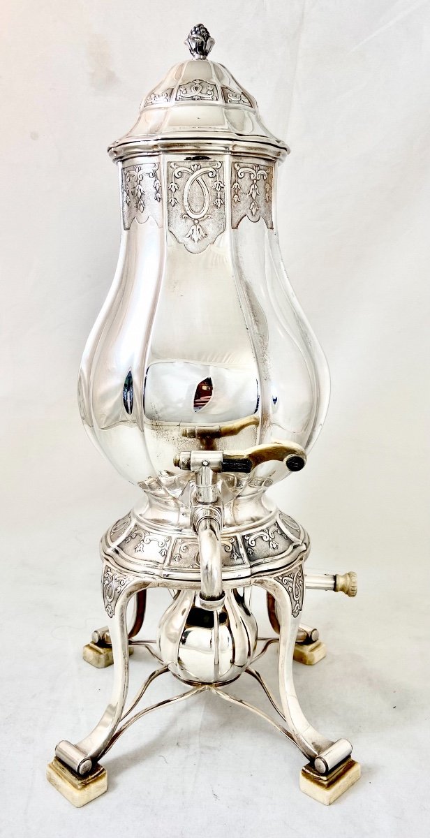 Sterling Silver Samovar Or Tea Urn , Belgium Around 1900 