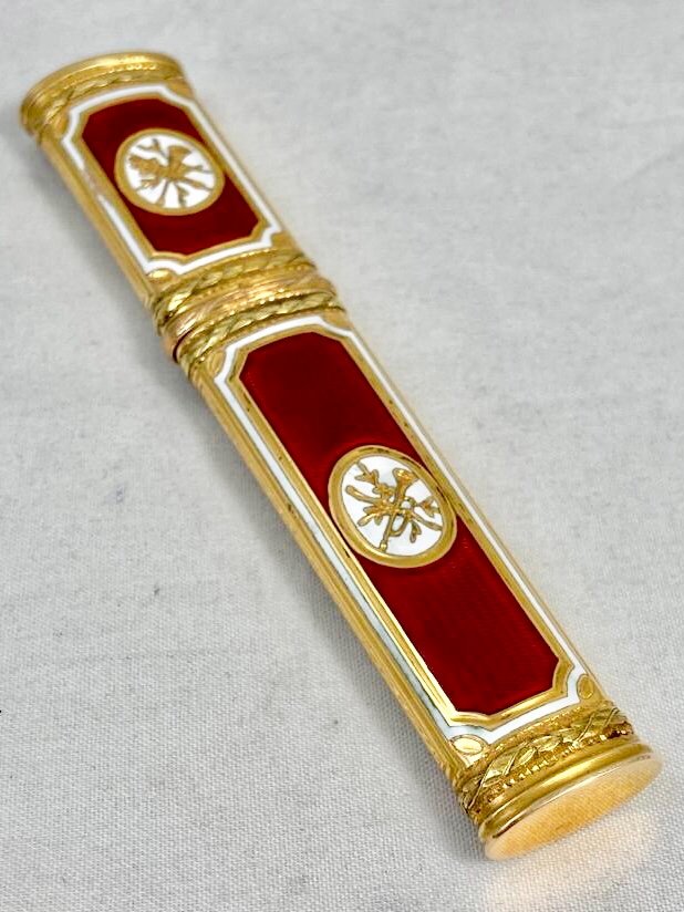 Solid Gold And Red Enamel Wax Box, Around 1785, Paris-photo-4