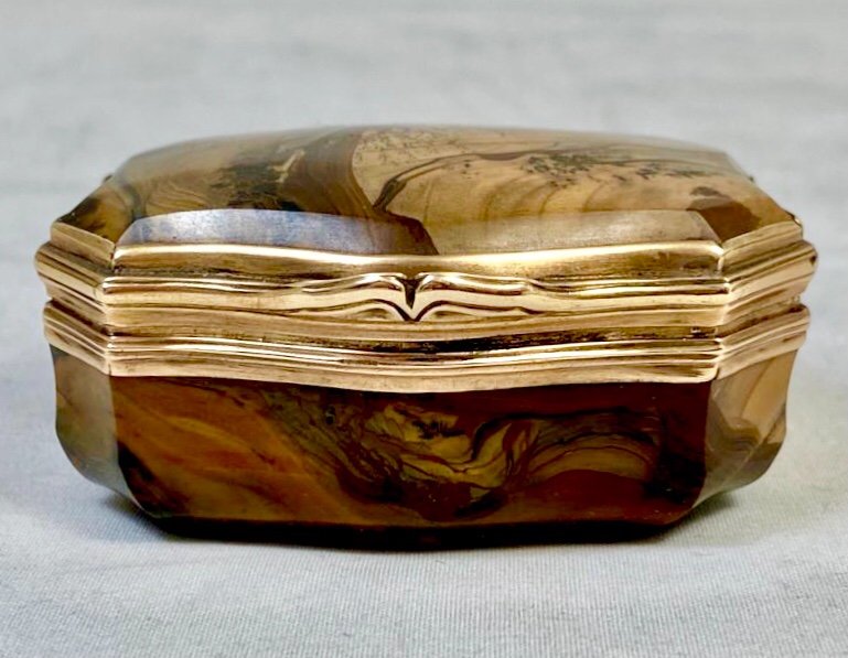 Gold And Stone Snuff Box, Circa 1750, Probably Saxony Or Prussia-photo-2