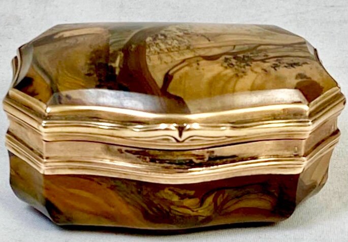 Gold And Stone Snuff Box, Circa 1750, Probably Saxony Or Prussia