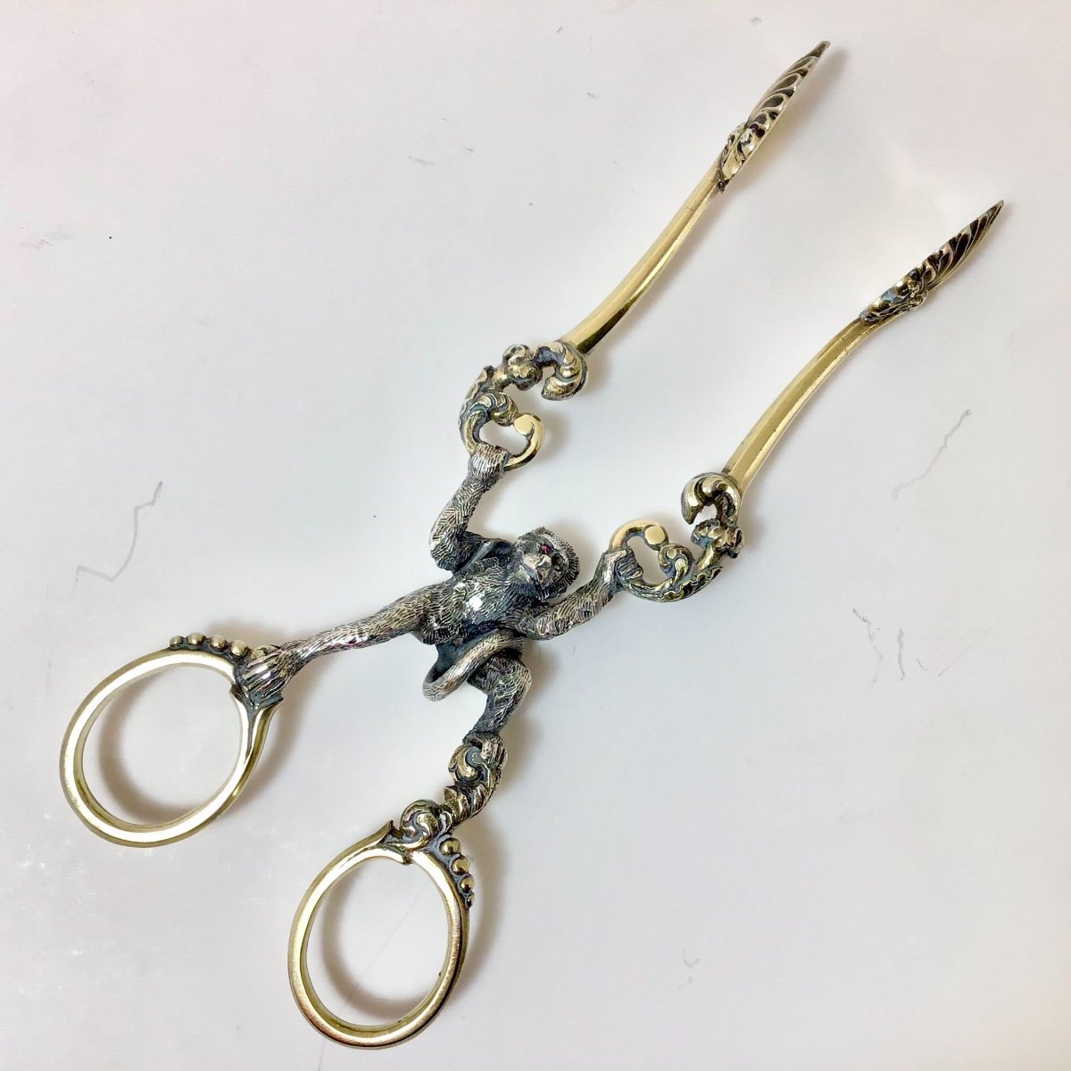 Zoomorphic Sugar Tongs In Sterling Silver-photo-3