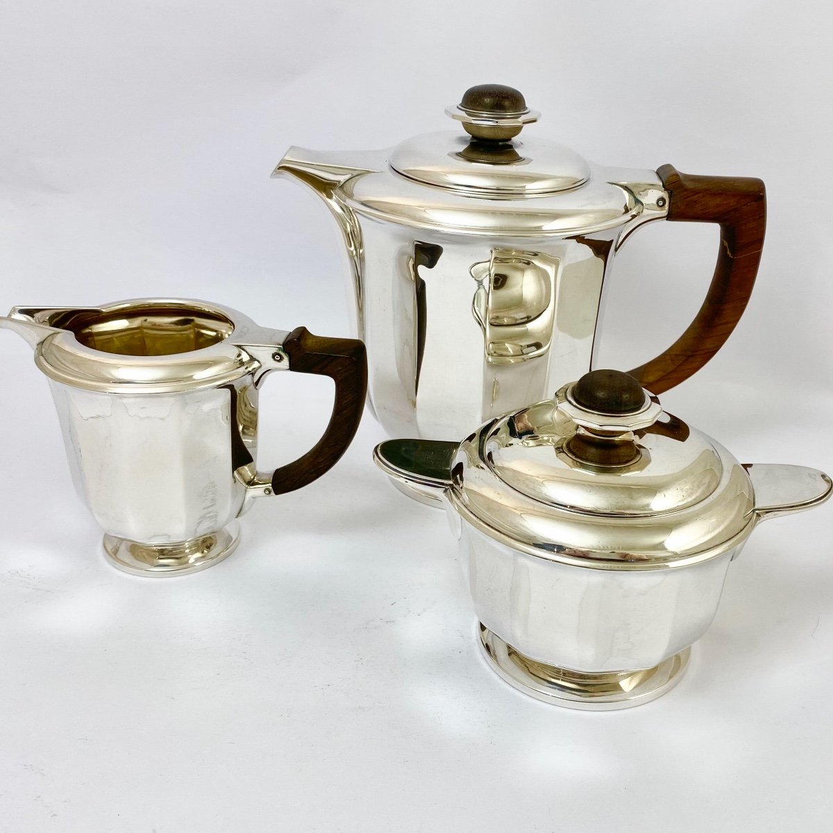 Wolfers Art Deco Coffee Service, Sterling Silver, Model ´jade ´