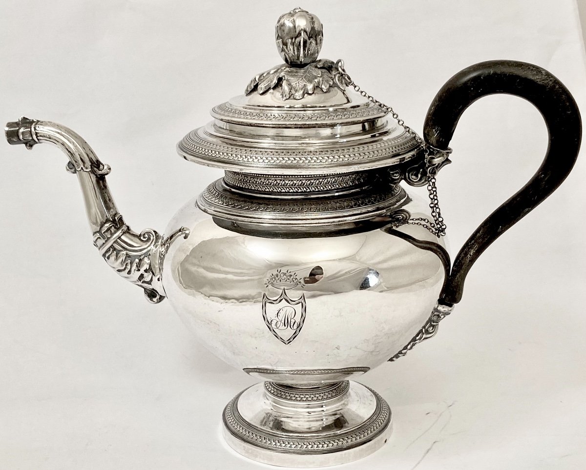 Théière Louis-Philippe, Argent,Mons 1833-1840, Charles Defuissaux.