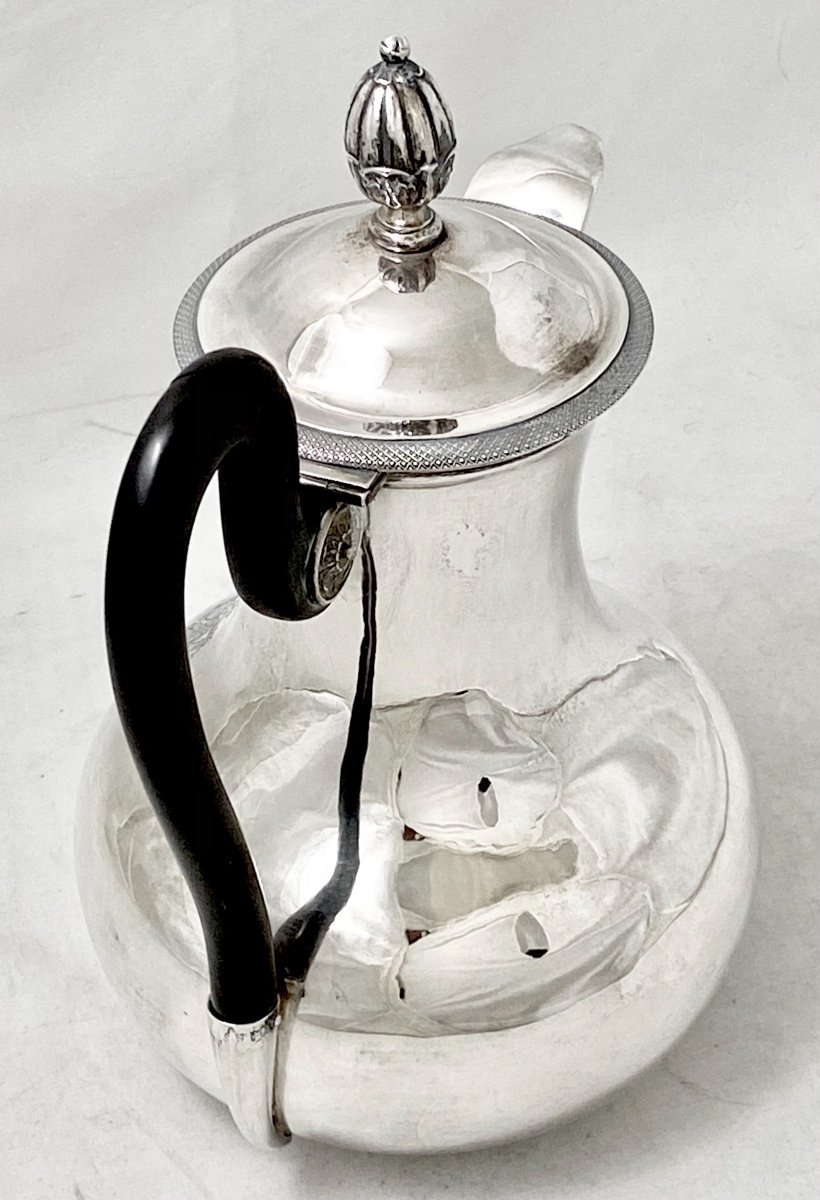 Coffee Pot In Sterling Silver With Ducal Coat Of Arms ,ursel  Family  , Liège 1840-photo-1