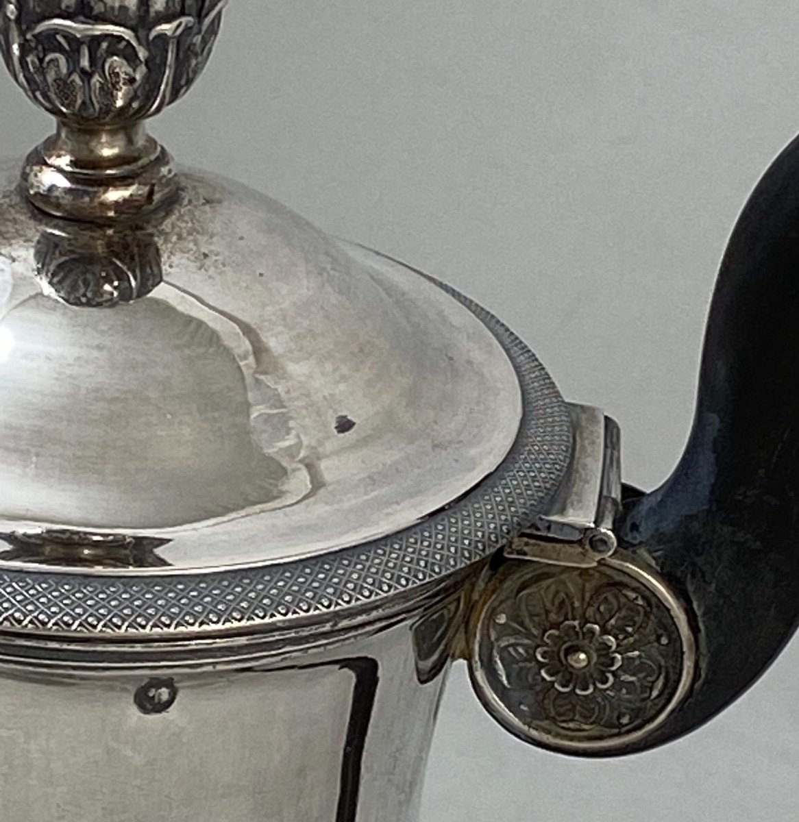 Coffee Pot In Sterling Silver With Ducal Coat Of Arms ,ursel  Family  , Liège 1840-photo-7