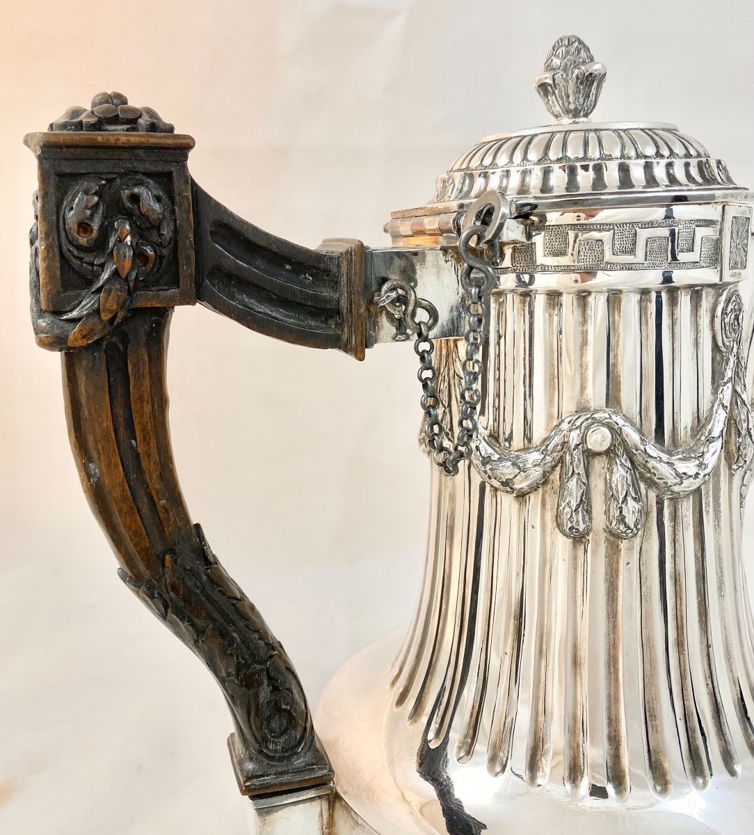Louis XVI Period Coffee Pot, Ath 1779, Soutern Netherlands, Sterling Silver -photo-4