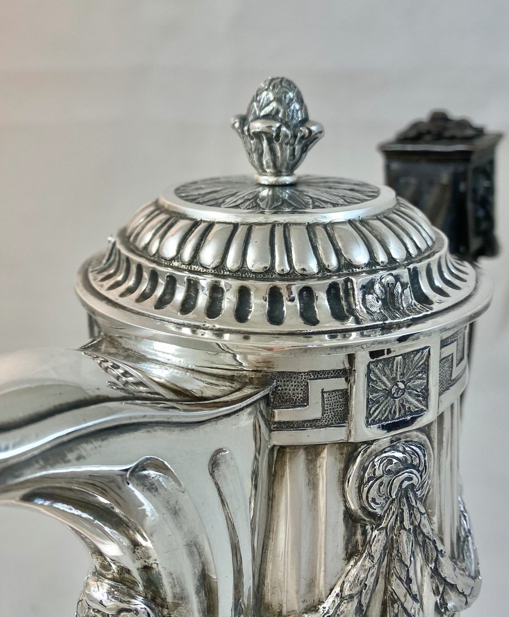 Louis XVI Period Coffee Pot, Ath 1779, Soutern Netherlands, Sterling Silver -photo-6