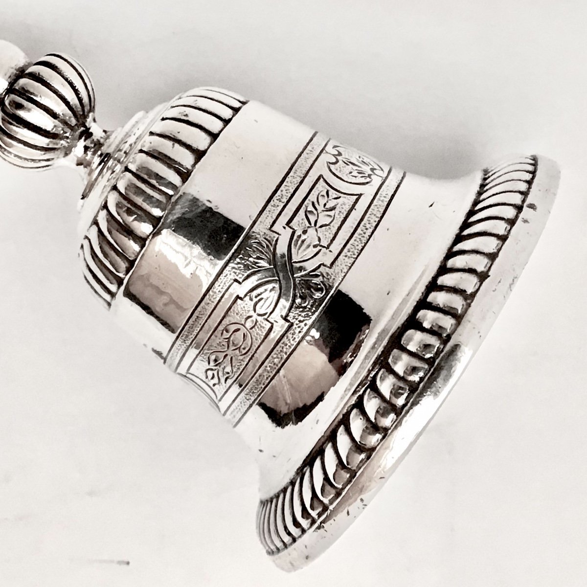 Table Bell, Louis XIV Period, Silver Plated Metal, France-photo-1