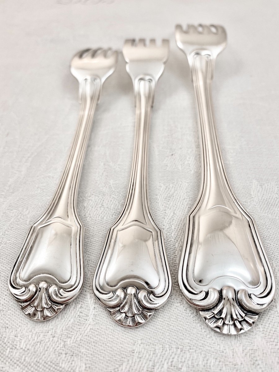 Cutlery Set Port Royal De Christofle, 125 Pieces, Silver Plated, Complete For 12 People-photo-4