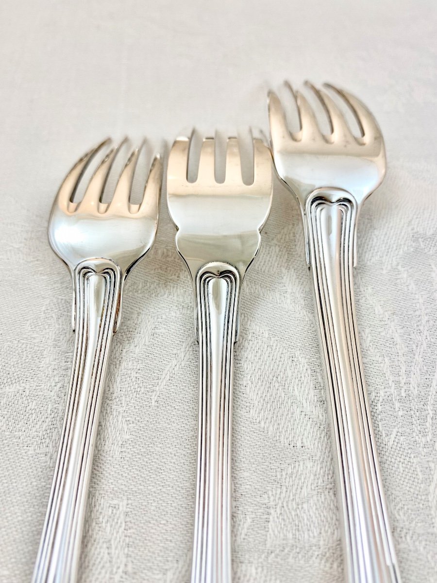 Cutlery Set Port Royal De Christofle, 125 Pieces, Silver Plated, Complete For 12 People-photo-5