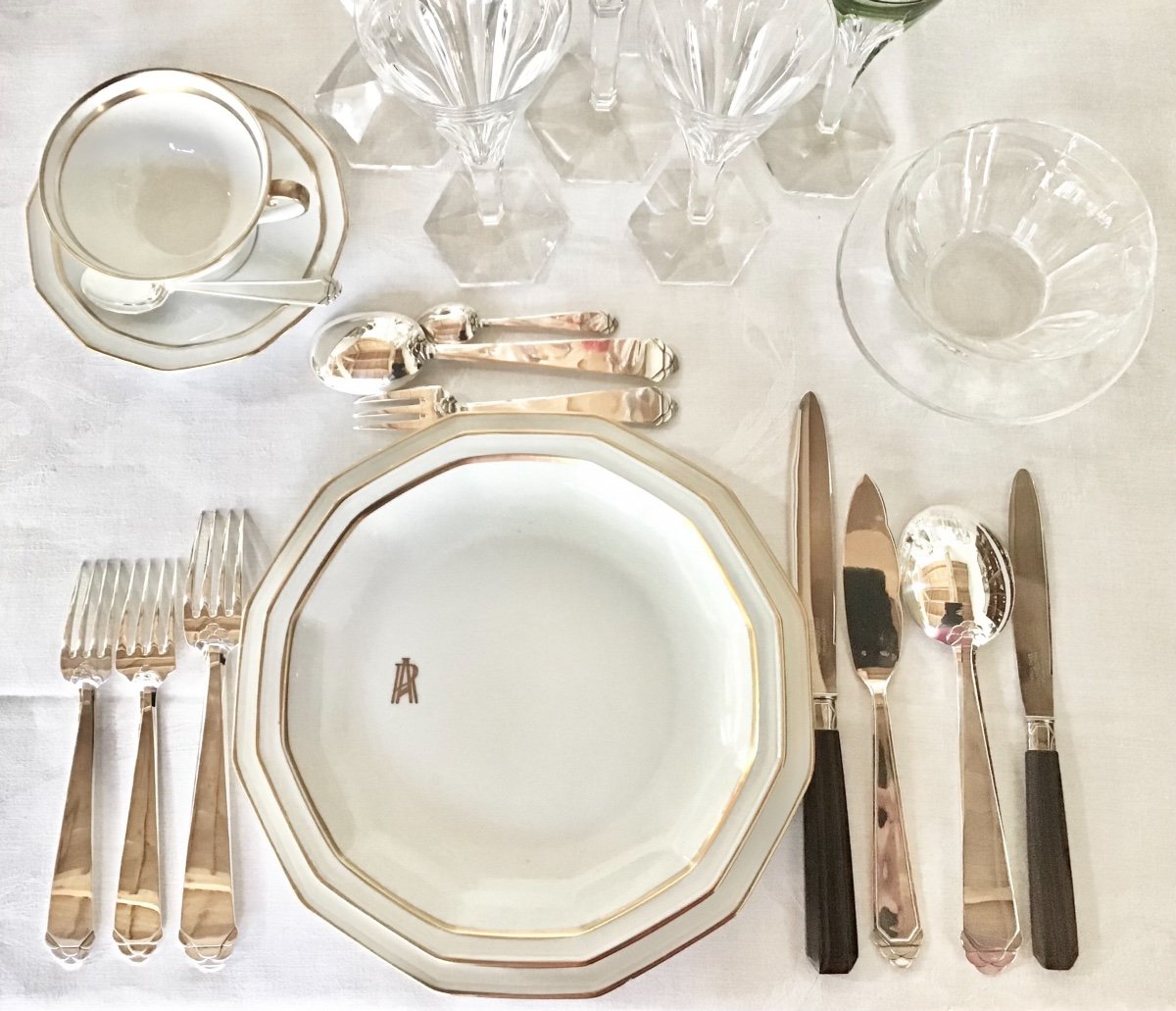 Art Deco Housewife, Sterling Silver, Delheid, Brussels, 140 Pieces-photo-2