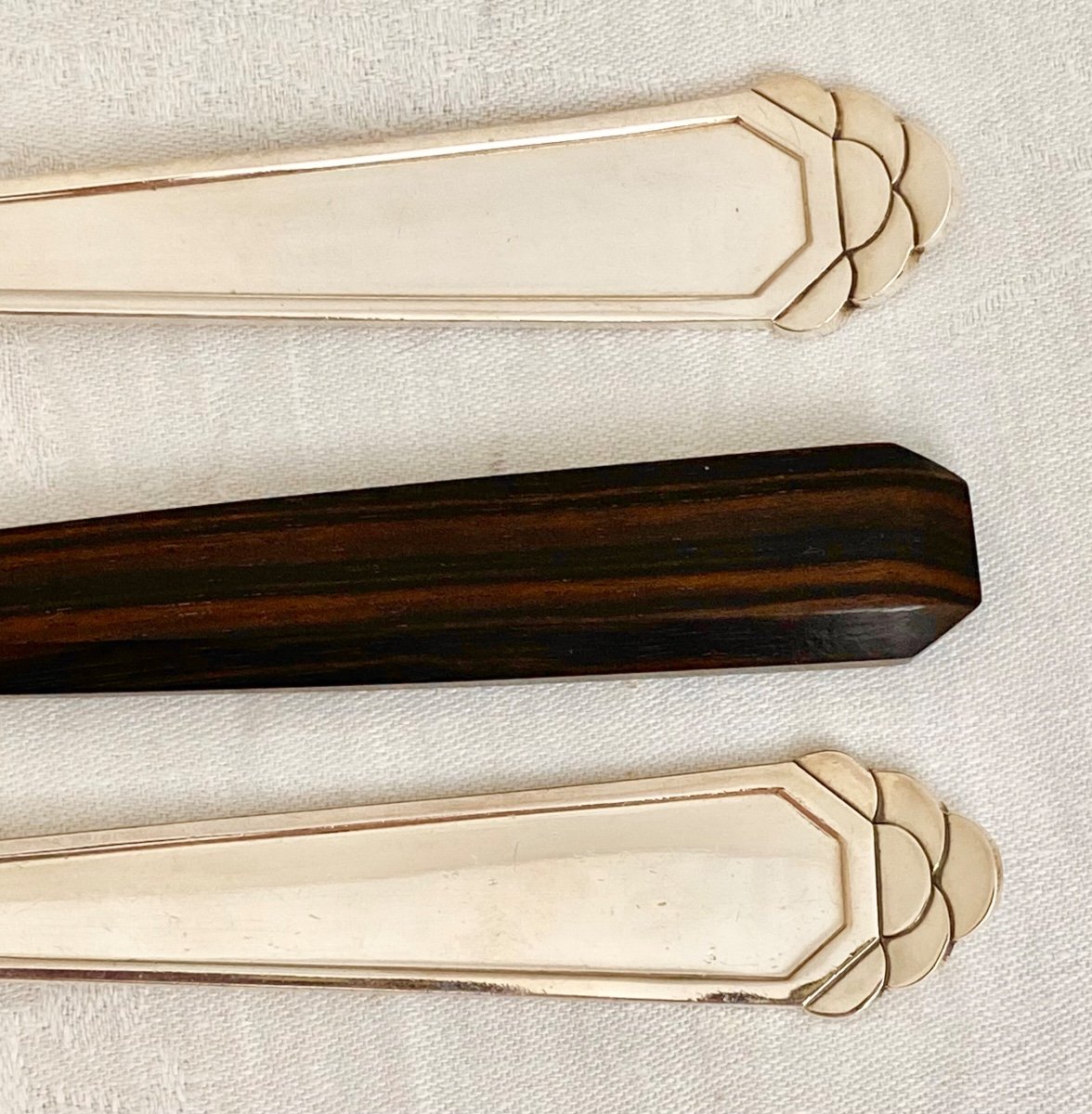 Art Deco Housewife, Sterling Silver, Delheid, Brussels, 140 Pieces-photo-3