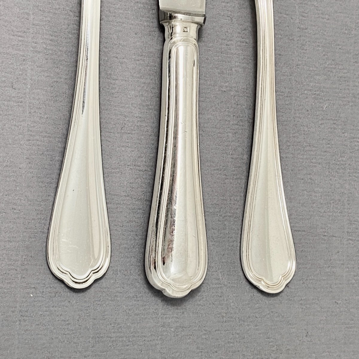 Housewife Christofle « s Patours”, 127 Pieces Paris, For 12 Guests, Silver Metal-photo-3