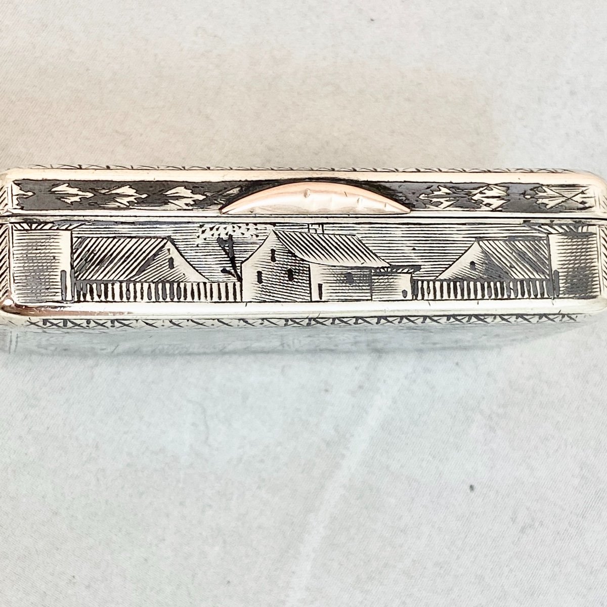 Silver Snuff Box, Russian Work From 1855-photo-3