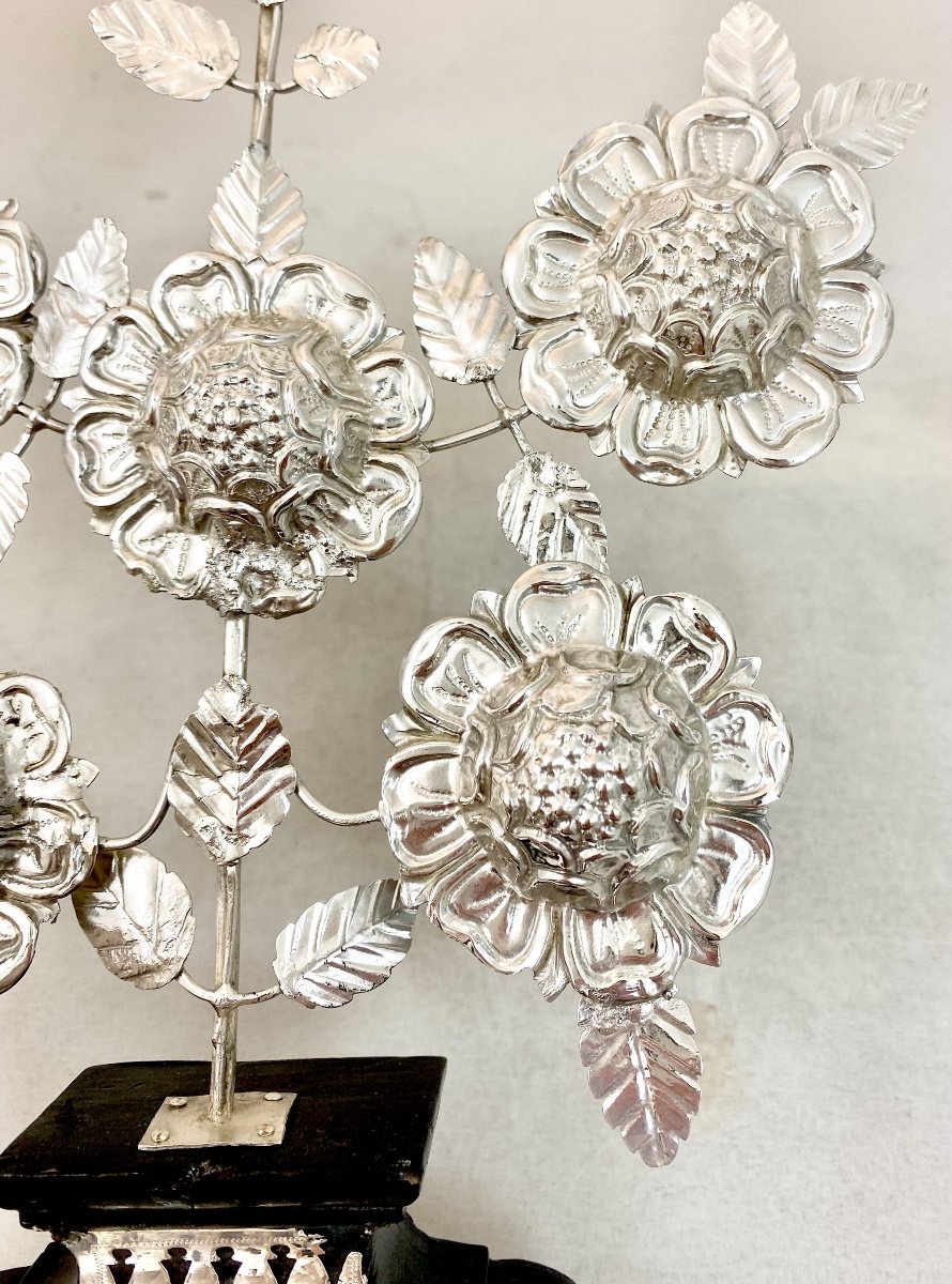 Pair Of Altar Vases, Silver, Flanders, Circa 1700-50-photo-3
