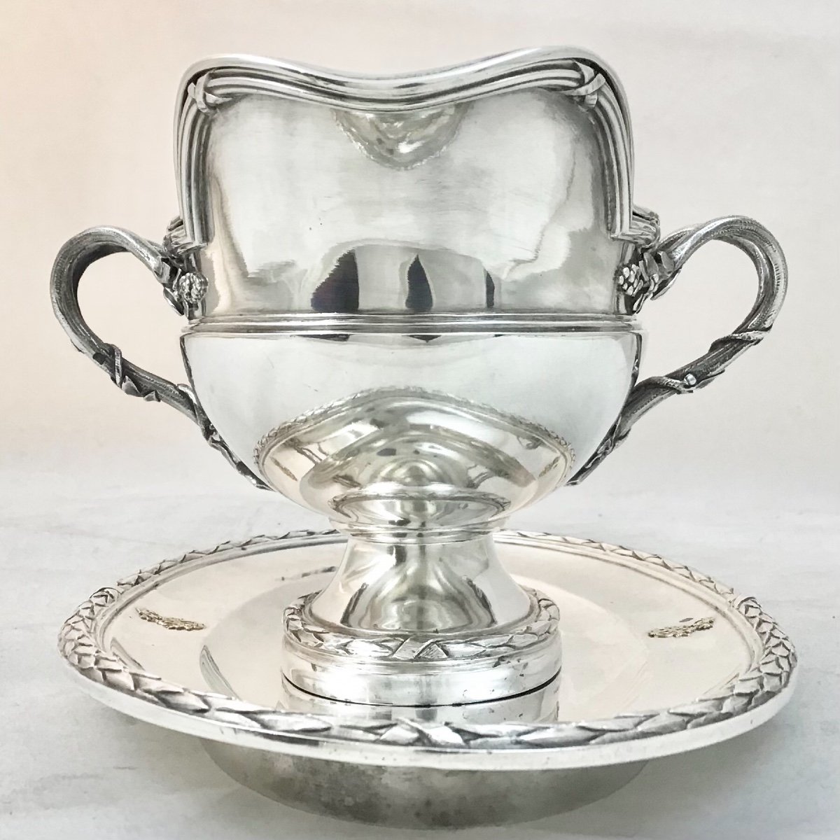 Sauceboat Having Belonged To Sarah Bernhardt, Odiot 1890-1900, Sterling Silver-photo-2