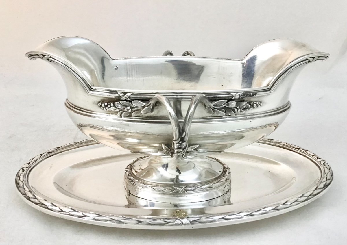 Sauceboat Having Belonged To Sarah Bernhardt, Odiot 1890-1900, Sterling Silver-photo-5