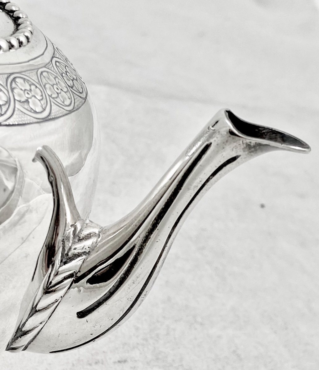 Louis XVI Teapot, Amsterdam 1780, Barend Swierink, Sterling Silver, Trekpotje-photo-1