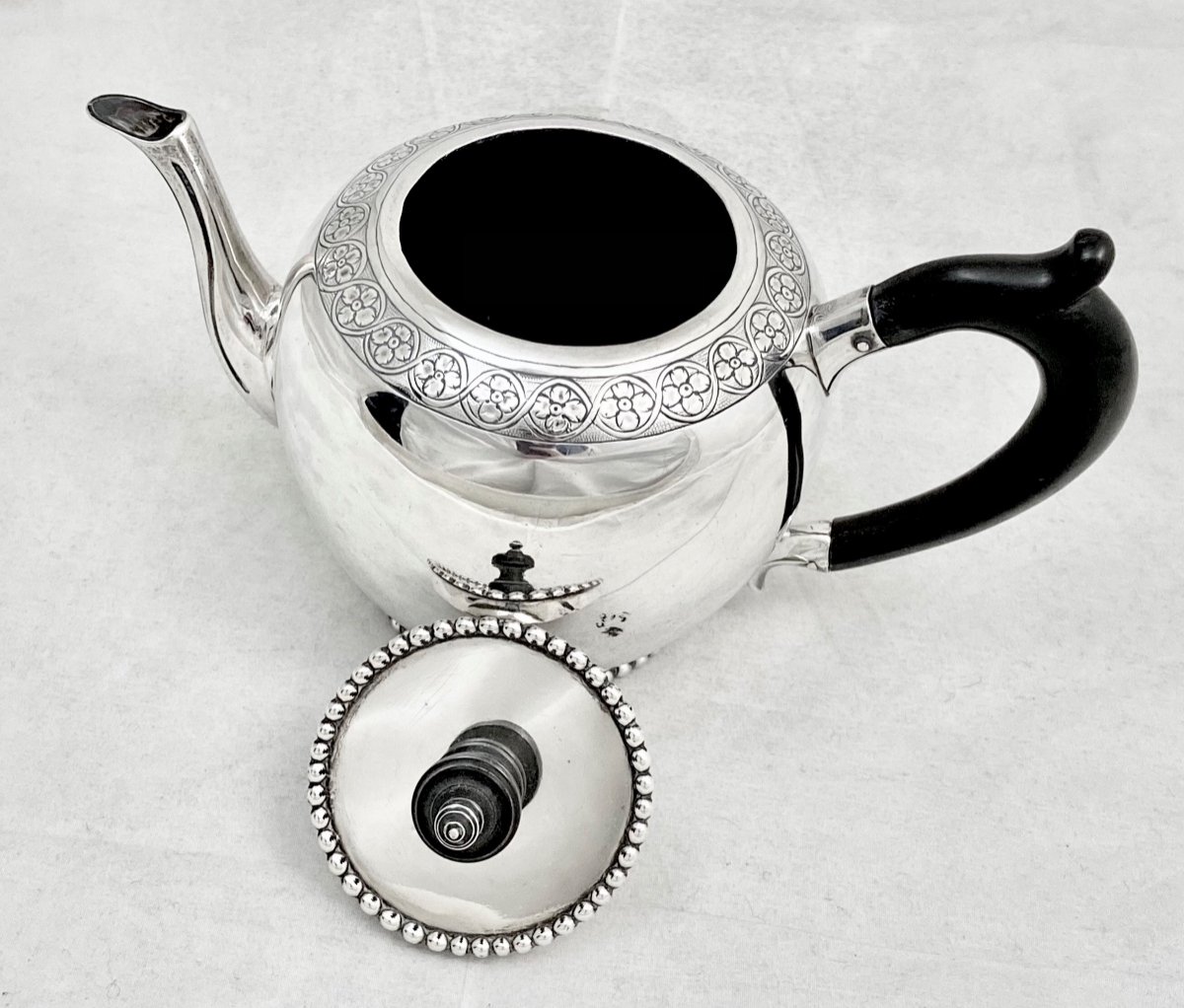 Louis XVI Teapot, Amsterdam 1780, Barend Swierink, Sterling Silver, Trekpotje-photo-3