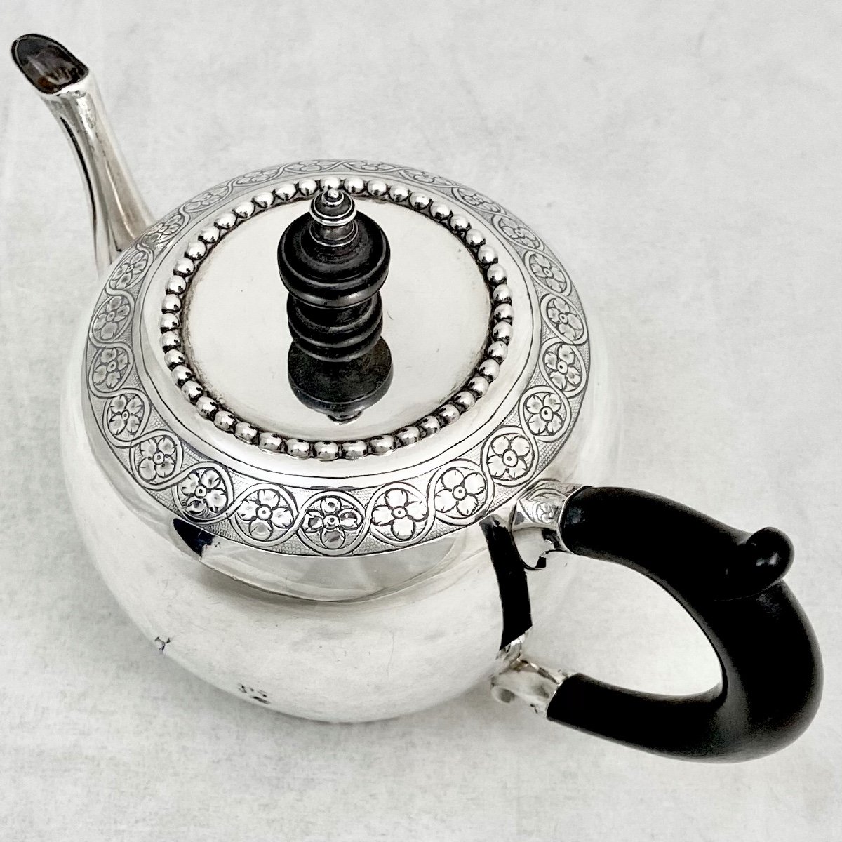 Louis XVI Teapot, Amsterdam 1780, Barend Swierink, Sterling Silver, Trekpotje-photo-6