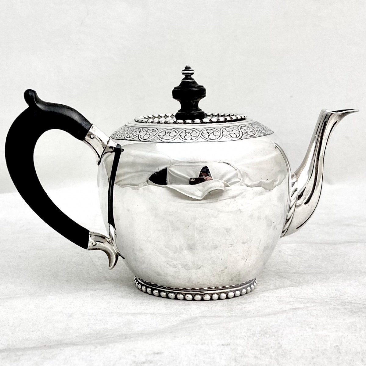 Louis XVI Teapot, Amsterdam 1780, Barend Swierink, Sterling Silver, Trekpotje-photo-8