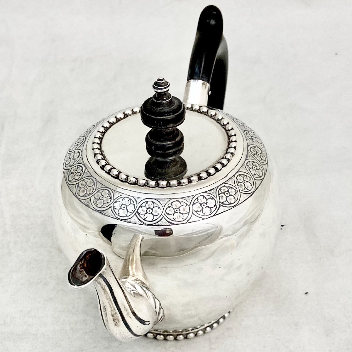Louis XVI Teapot, Amsterdam 1780, Barend Swierink, Sterling Silver, Trekpotje