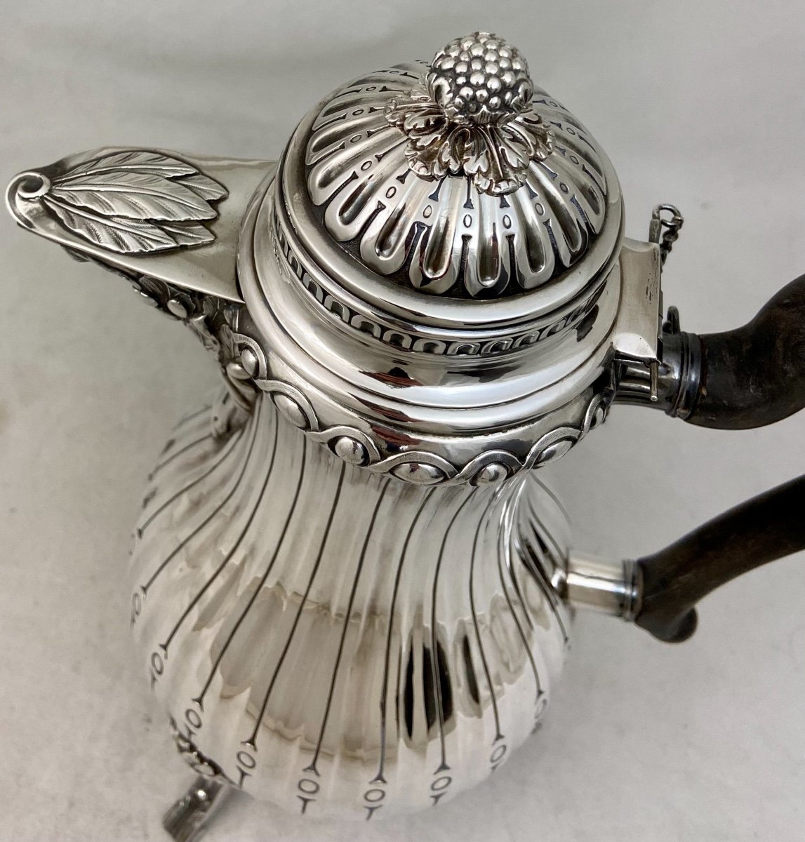 Cafetière Mons 1784, Evrard. Louis Seize en argent massif -photo-4