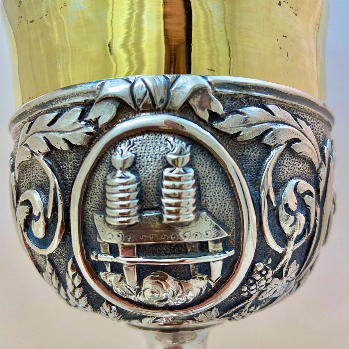 Georgian Mass Chalice  , Sterling Silver, Brussels 1814-1831, By Keyser Orfèvre-photo-2