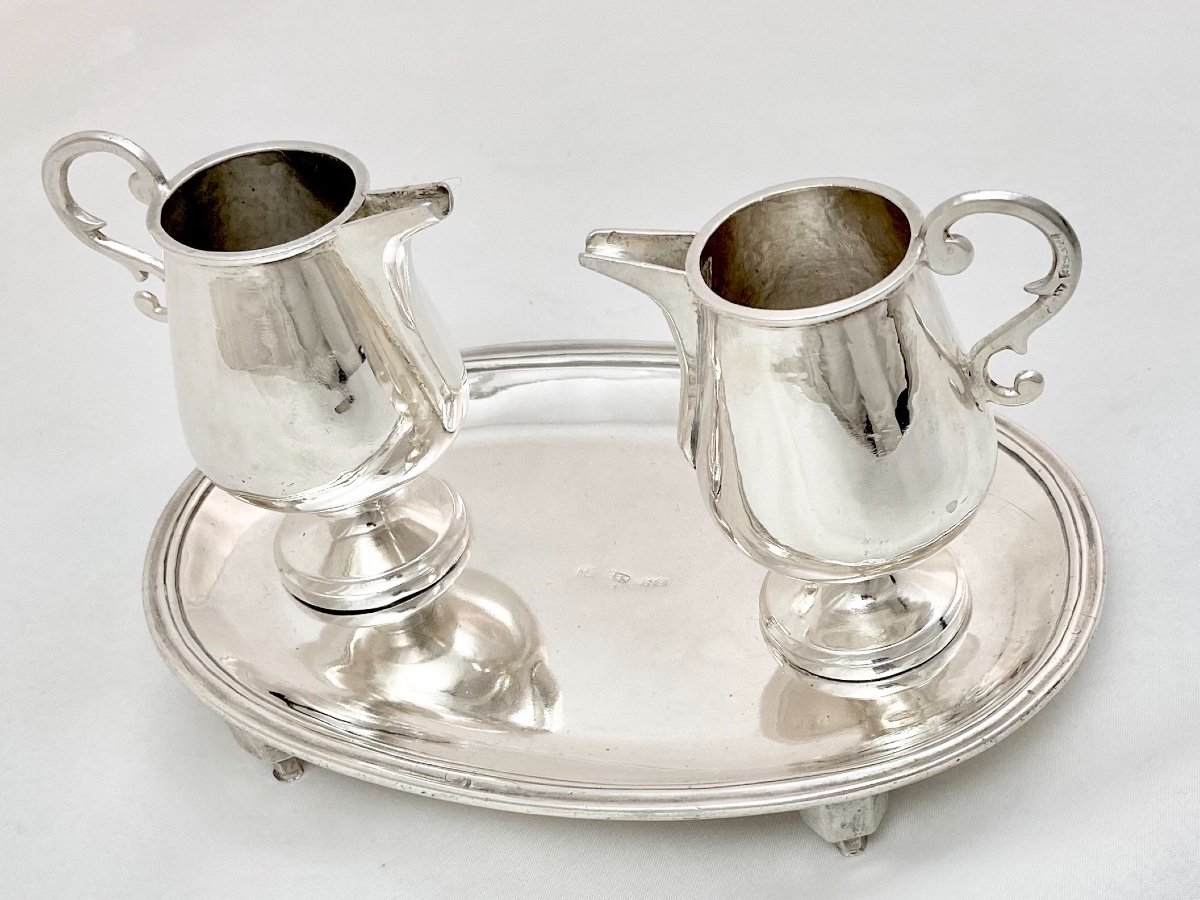 Pair Of Holy Mass Cruets, Spain, Circa 1800, Torre, Ruiz, Sterling Silver-photo-4