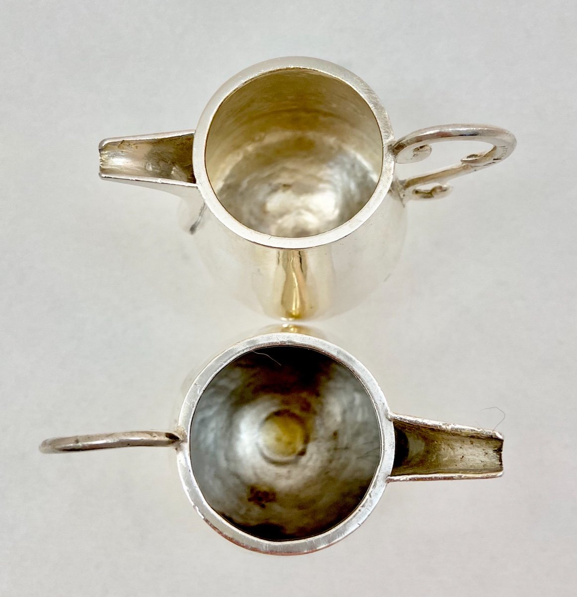Pair Of Holy Mass Cruets, Spain, Circa 1800, Torre, Ruiz, Sterling Silver-photo-1