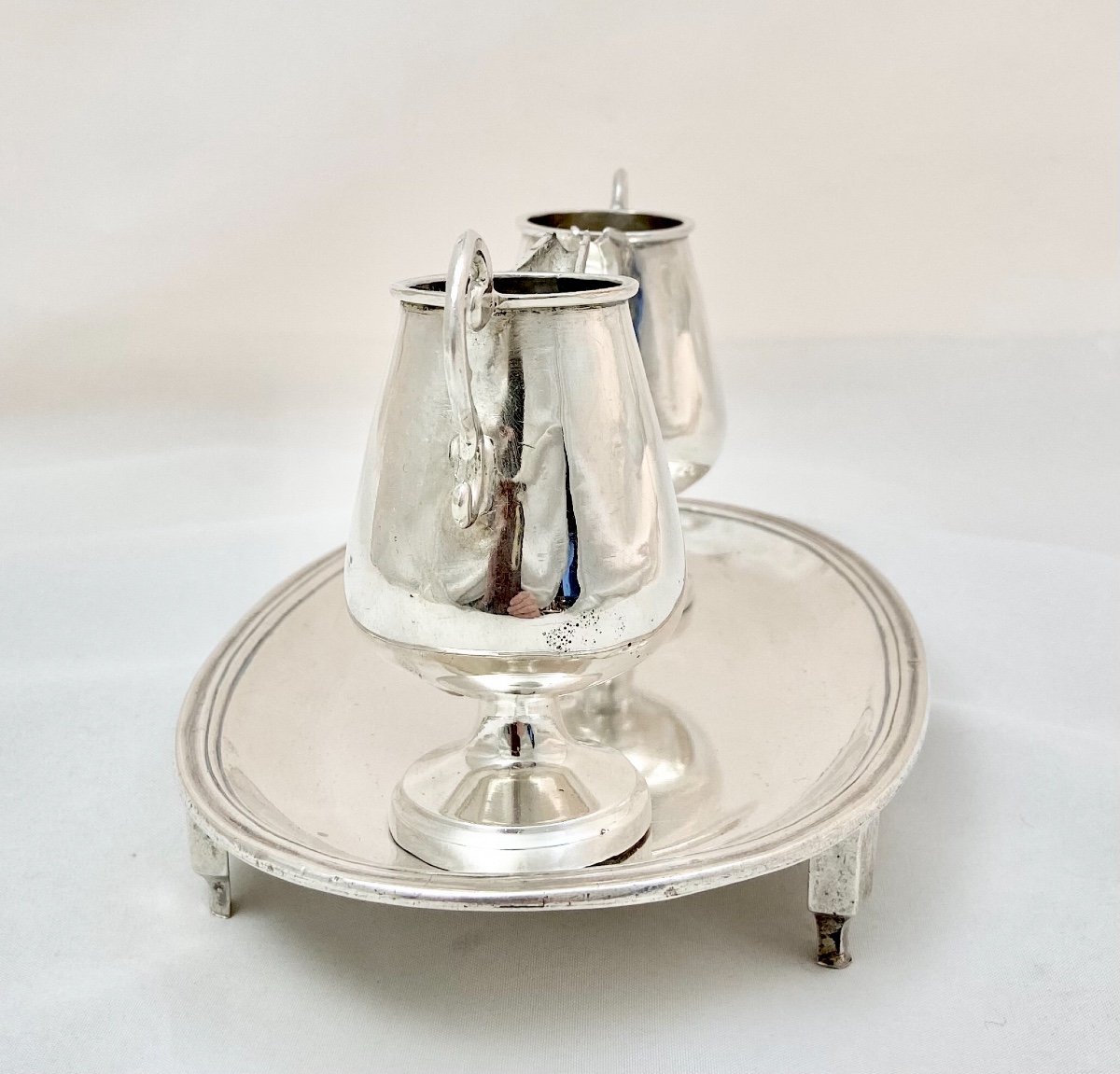 Pair Of Holy Mass Cruets, Spain, Circa 1800, Torre, Ruiz, Sterling Silver-photo-5